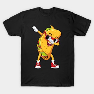 Dabbing Taco Cinco de Mayo Funny Men Boys Mexican Food Dab T-Shirt